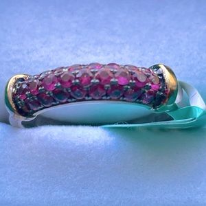 Sterling silver 925 / 18K Yellow Gold Ruby Ring